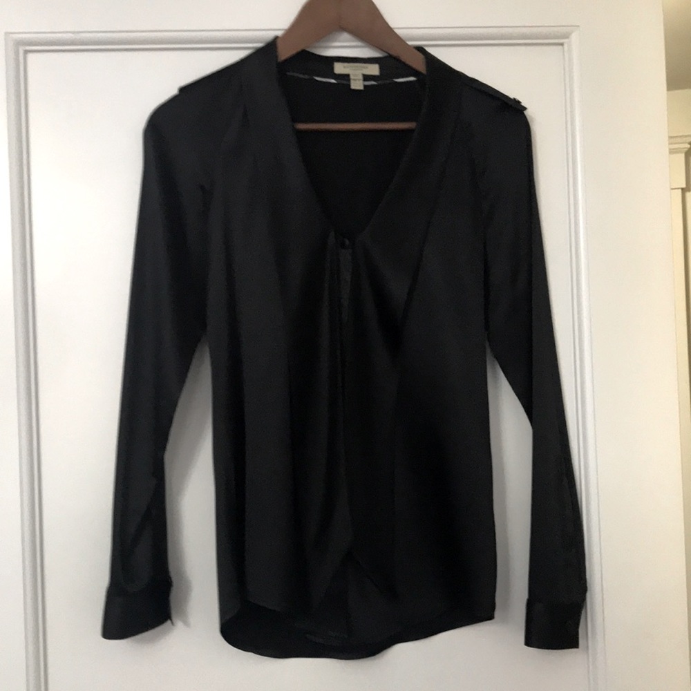 Burberry navy silk blouse size 4